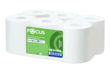 Фото №1 - Хаят: Полотенца бумажные 1сл 280м/19,5 ЦВ ФОКУС Джамбо белые