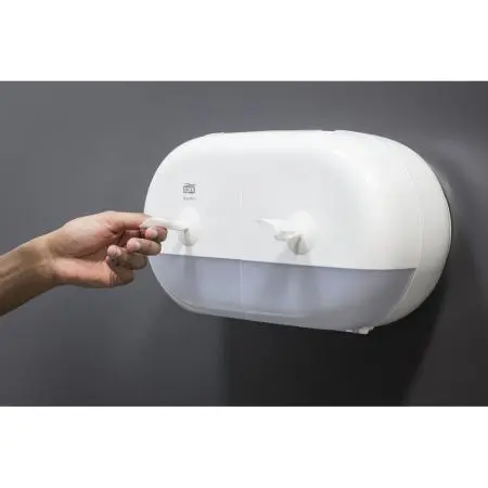 Tork: Диспенсер T9 SmartOne® двойной для туалетной бумаги в мини рулонах белый
