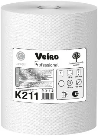 VEIRO: Полотенца бумажные 1сл 150м/20 Comfort белые