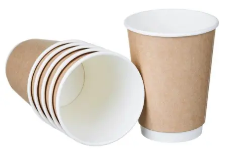 Одноразовая продукция: Стакан бумажный 350мл 2сл d=90мм крафт /пач.=25 шт.