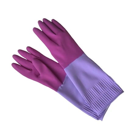 Перчатки: резиновые латексные YORK "Роза" L с удлиненной манжетой ароматизированные