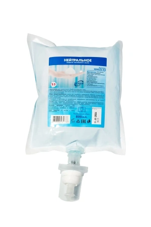 Кеман: Мыло жидкое пенящееся 800 мл нейтральное в картридже синее