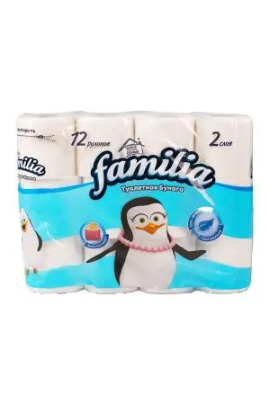 Хаят: Бумага туалетная 2сл 15м ФАМИЛИЯ Классик белая /пач.=12 шт.