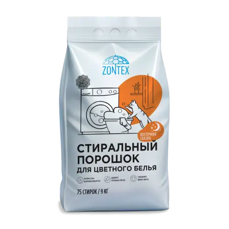 ZONTEX 9кг Стиральный порошок Восточная сказка для всех типов тканей