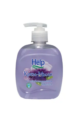 Мыло жидкое: ХЭЛП 300г крем-мыло с антибактериальным эффектом ФИАЛКА с дозатором