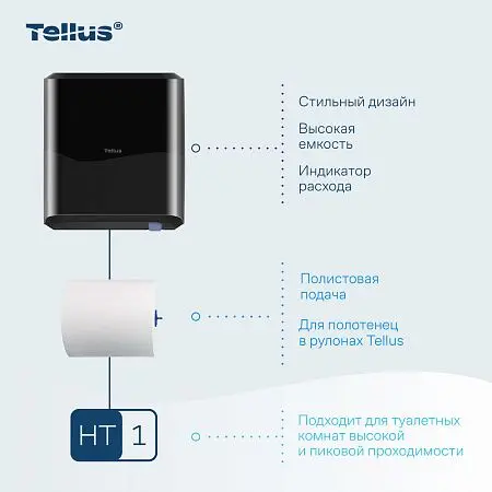 Фото №9 - ТОРК: Tellus Диспенсер HT1 Matic Solution для рулонных полотенец черный