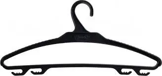 Хозяйственный инвентарь: Вешалка-плечики 52-54 размер пластик черная RAMBAI