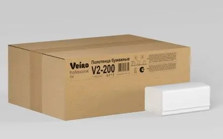 Вик: Полотенца бумажные V 1сл 200л 21х21,6см белые СЫКТЫВКАР Lite