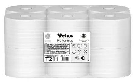 VEIRO: Бумага туалетная 2сл 80м/9,2 Comfort ЦВ белый