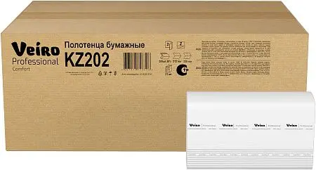 Фото №3 - VEIRO: Полотенца бумажные Z 2сл 200л 22,5х21,3см Comfort белые