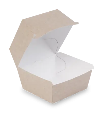 Одноразовая продукция: Коробка бумажная для бургера 113х132х113 крафт OSQ BURGER XL /пач.=55 шт.