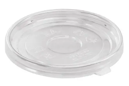 Фото №1 - Одноразовая продукция: Крышка пластиковая круглая d=102,5 мм плоская OneBowl 380-520 /пач.=25 шт.