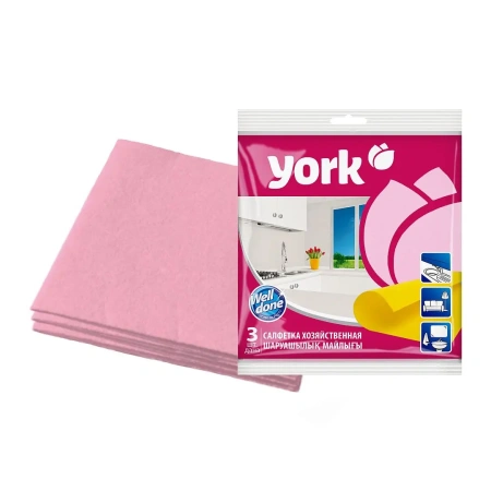 ХозСалфетки: для мебели YORK 35х35 вискоза /пач.=3 шт.