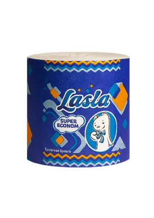 Бумага туалетная: 1сл 25м макулатура цвет серый без втулки Ласла Супер Эконом