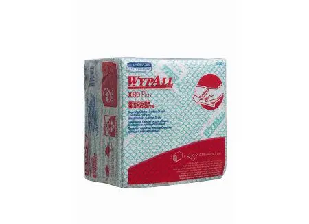 Фото №1 - Kimberly-Clark: Салфетки Вайпол Х80 Плюс 1сл 35,5х33,5см 1/4слож. зеленые /пач.=30 шт.