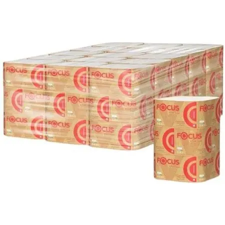 Хаят: Полотенца бумажные V 2сл 200л 23х20,5см ФОКУС ПРЕМИУМ белые ПЭ