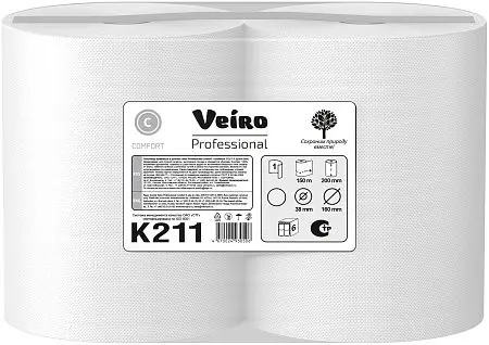 Фото №4 - VEIRO: Полотенца бумажные 1сл 150м/20 Comfort белые