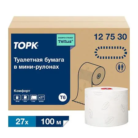 Фото №5 - ТОРК: Бумага туалетная T6 Комфорт 2сл 100м/9,9 компактный рулон белая