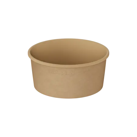 Одноразовая продукция: Контейнер бумажный OneBowl Ultraproof 760мл суповой без крышки крафт /пач.=25 шт.