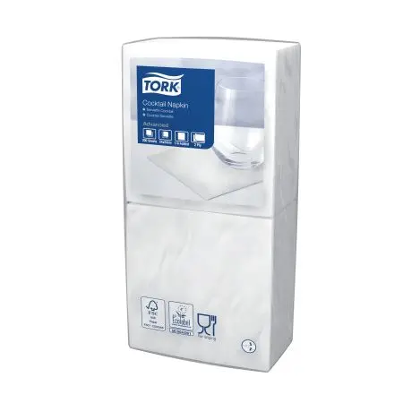 Фото №1 - Tork: Салфетки Advanced 2сл 200л 24х24см 1/4 белые