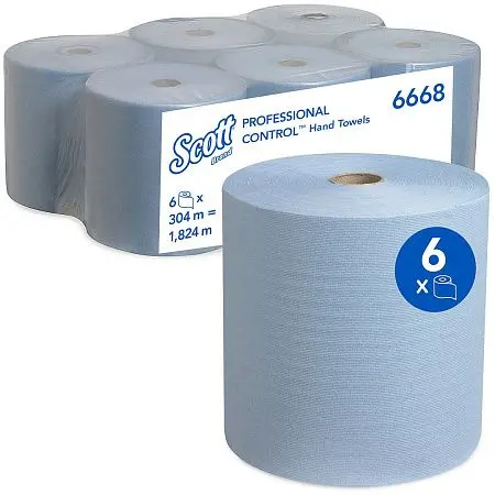 Фото №2 - Kimberly-Clark: Полотенца бумажные Скотт 1сл 304м/20 голубые