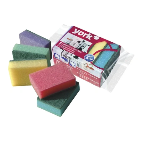Губки,скрабы: для посуды YORK Maxi 10х7х2,9 с абразивом /пач.=5 шт.