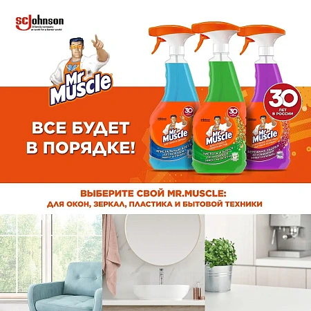 Фото №7 - Чистящее средство: МИСТЕР МУСКУЛ 530мл для стекол (триггер) Утренняя роса