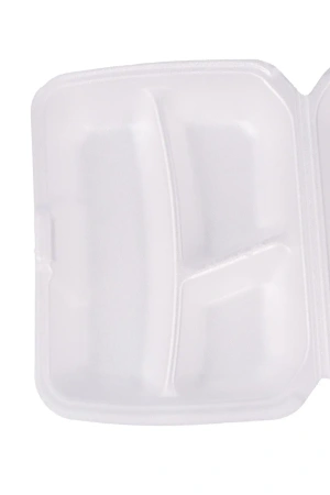 Одноразовая продукция: Контейнер Ланч-бокс 3-х секц белый LBE-3A Протэк /пач.=100 шт.