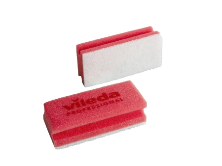 Vileda: Губка 7х15см мягкая (бел.абразив) красный