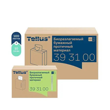 Фото №4 - ТОРК: Tellus Материал протирочный бумажный WM5 Премиум 1сл 100л 22,5х41см биоразлагаемый белый