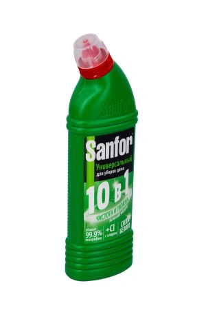 Чистящее средство: САНФОР УНИВЕРСАЛ 750 г гель с хлором для сантехники Зеленое яблоко