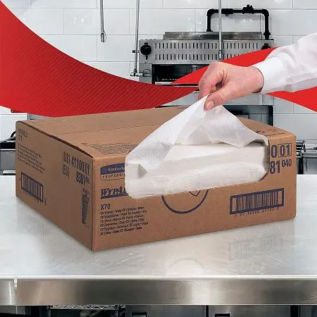Фото №5 - Kimberly-Clark: Салфетки Вайпол Х70 Rag Box 1сл 300л белые