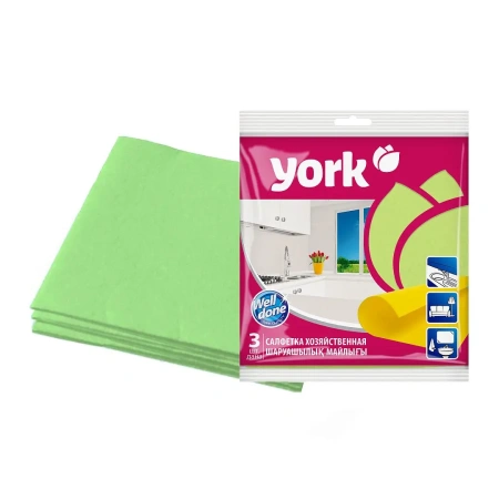 ХозСалфетки: для мебели YORK 35х35 вискоза /пач.=3 шт.