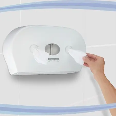 Kimberly-Clark: Диспенсер Скотт Контрол для туалетной бумаги на 2 рулона с центральной подачей белый