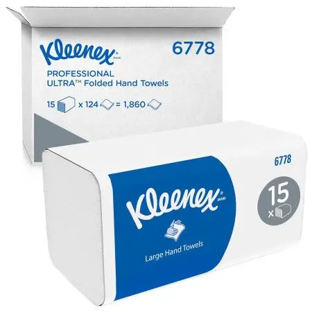 Kimberly-Clark: Полотенца бумажные Клинекс Большие 2сл 124л 31,8х21,5см белые