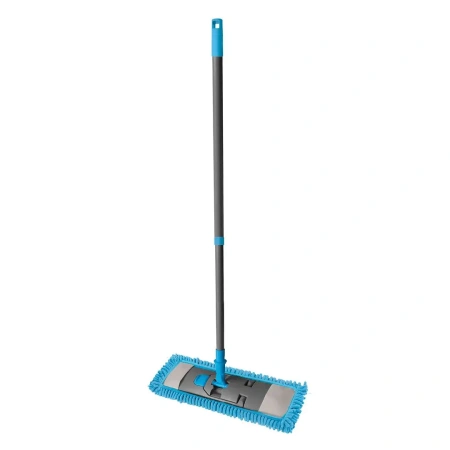 Хозяйственный инвентарь: Швабра YORK Сальса с плоским МОПом микрофибра , телескопический черенок 130 см, еврорезьба