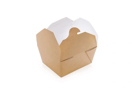 Одноразовая продукция: Контейнер бумажный для вок 600мл 113х130х90 крафт OSQ FOLD BOX 600 /пач.=50 шт.