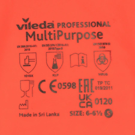 Vileda: Перчатки многоцелевые L красный резиновые