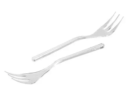 Одноразовая продукция: Вилка фуршетная 100мм прозрачная ПС /пач.=50 шт.