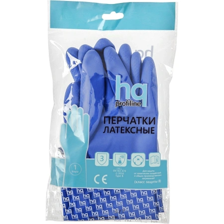 HQ Profiline: Перчатки резиновые L синие