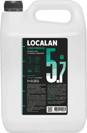Фото №1 - Localan: Express Window GEL 5.7 5л для мытья стекол,концентрат