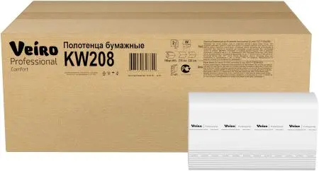 VEIRO: Полотенца бумажные W 2сл 150л 32х21,6см Comfort белые