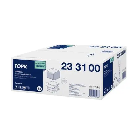 ТОРК: Бумага туалетная T3 Премиум V 2сл 200л белая