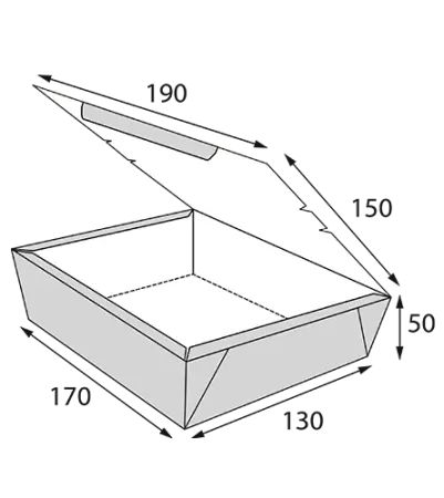 Одноразовая продукция: Коробка бумажная для пирожного 170х190х130 крафт OSQ /пач.=25 шт.