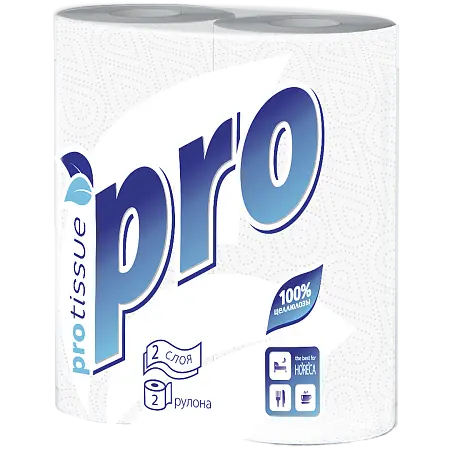 Фото №2 - Бумажные полотенца: 2сл 15м целлюлоза цвет белый PROtissue/"Ь" /пач.=2 шт.
