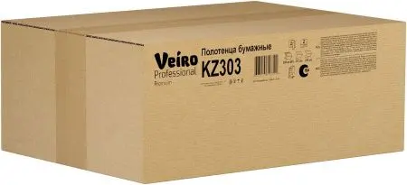 VEIRO: Полотенца бумажные Z 2сл 200л 22,5х21,3см Premium белые