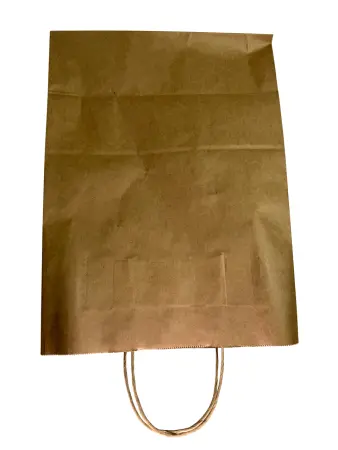 Одноразовая продукция: Пакет бумажный 260х150х350 с кручеными ручками крафт /пач.=300 шт.