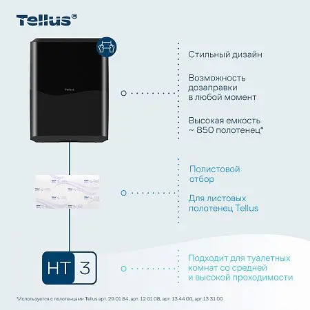 Фото №10 - ТОРК: Tellus Диспенсер HT3 для полотенец в пачках черный