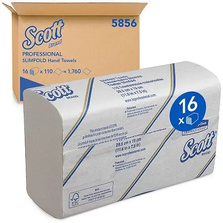 Фото №2 - Kimberly-Clark: Полотенца бумажные Скотт Слимфолд 1сл 147л 29,5х19,0см белые
