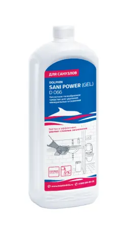 Dolphin: Сани-Пауэр Гель 1л для удаления въевшихся остатков цемента, ржавчины